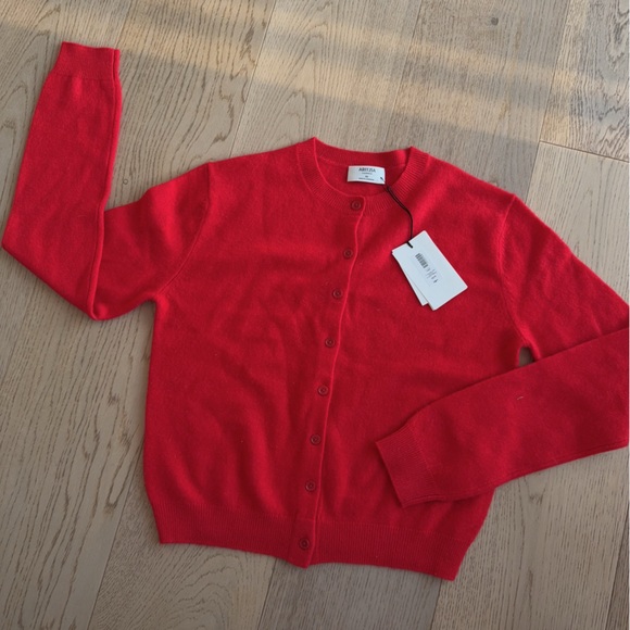 Aritzia Sweaters - NWT 121635 Aritzia crew cashmere flashing red XS sweater
